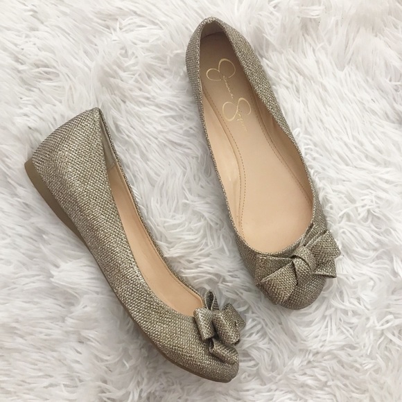 jessica simpson gold ballet flats
